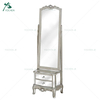 European style floor standing dressing mirror with storage cabinet drawers
