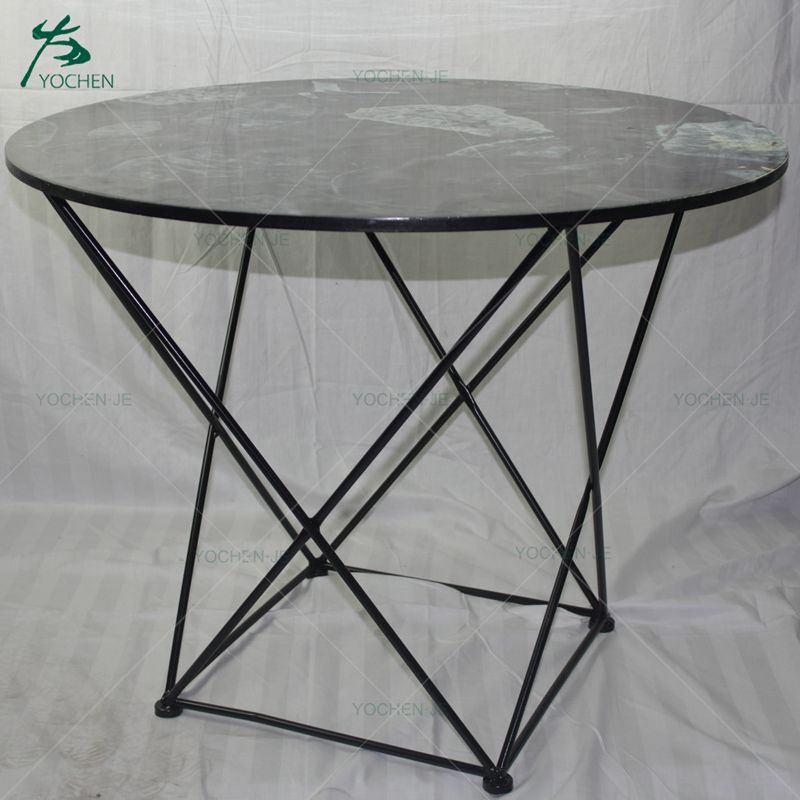 Simple modern metal legs wooden side coffee table