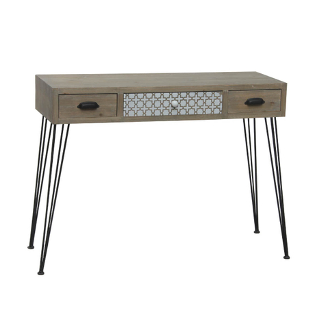 hair pin metal leg solid wood console table modern for living room