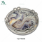 set 3 round metal faux marble serving tray