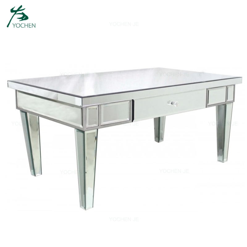 Modern antique mirrored glass coffee table sofa center table