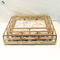 White Marble Serving Tray With Gold Plating Metal Frame