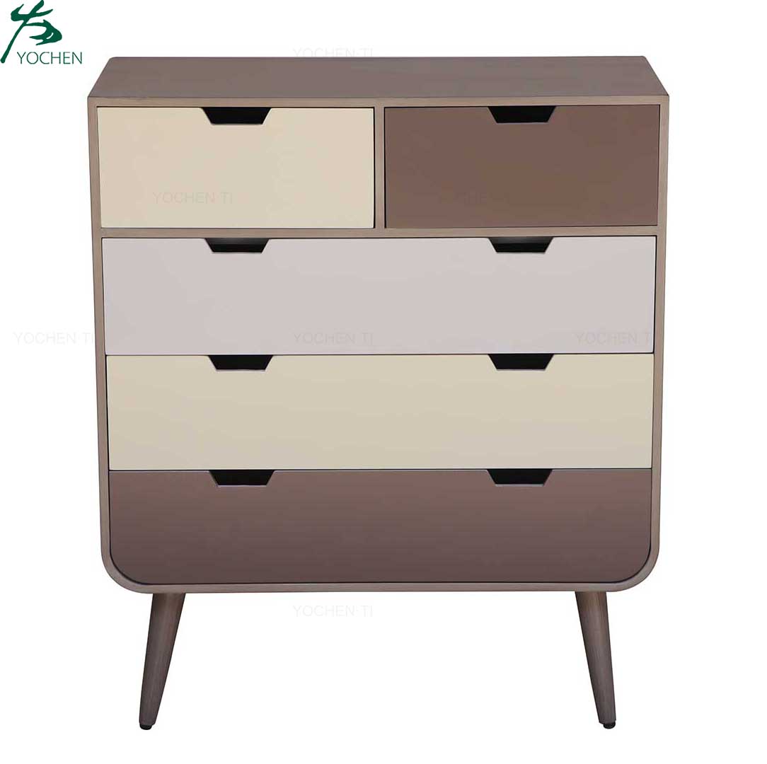 Rectangle modern 5 drawers wholesale tall wooden chest of drawers