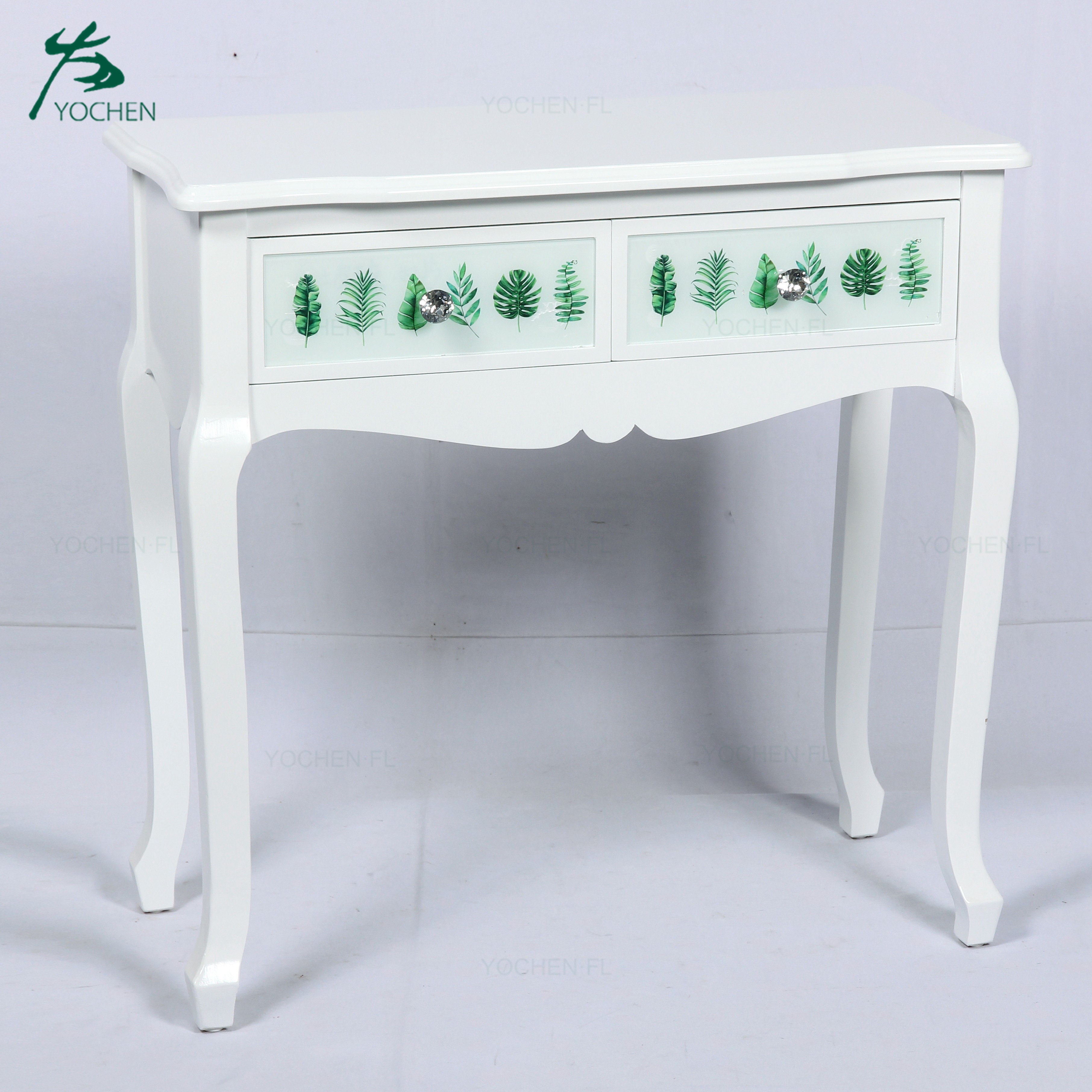 decorative living room wood curved white console table