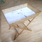 Faux Marble Top Metal Folding Tray Table