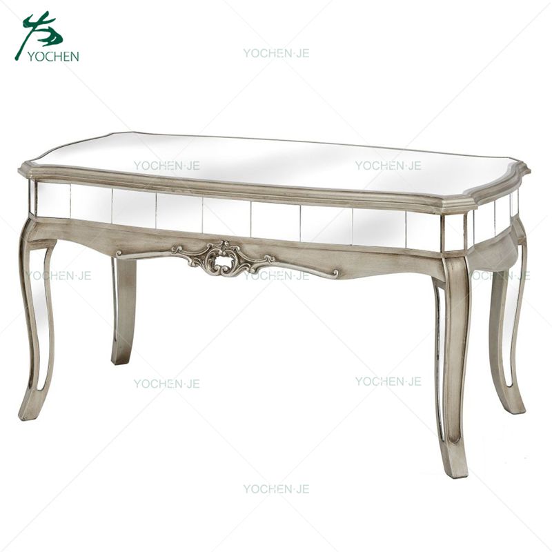 Antique Venetian Glass Italian Coffee Table With Gold Edge