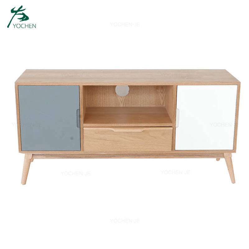 Modern corner wooden TV unit cabinet One Drawer TV Stand