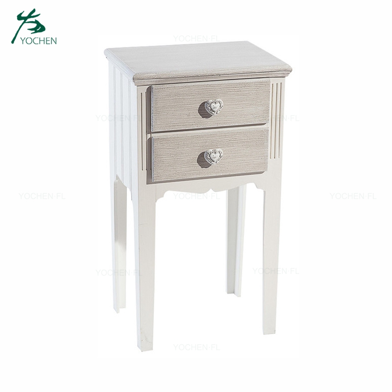 modern heart handle side table wooden storage cabinet in living room
