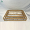 White Marble Serving Tray With Gold Plating Metal Frame