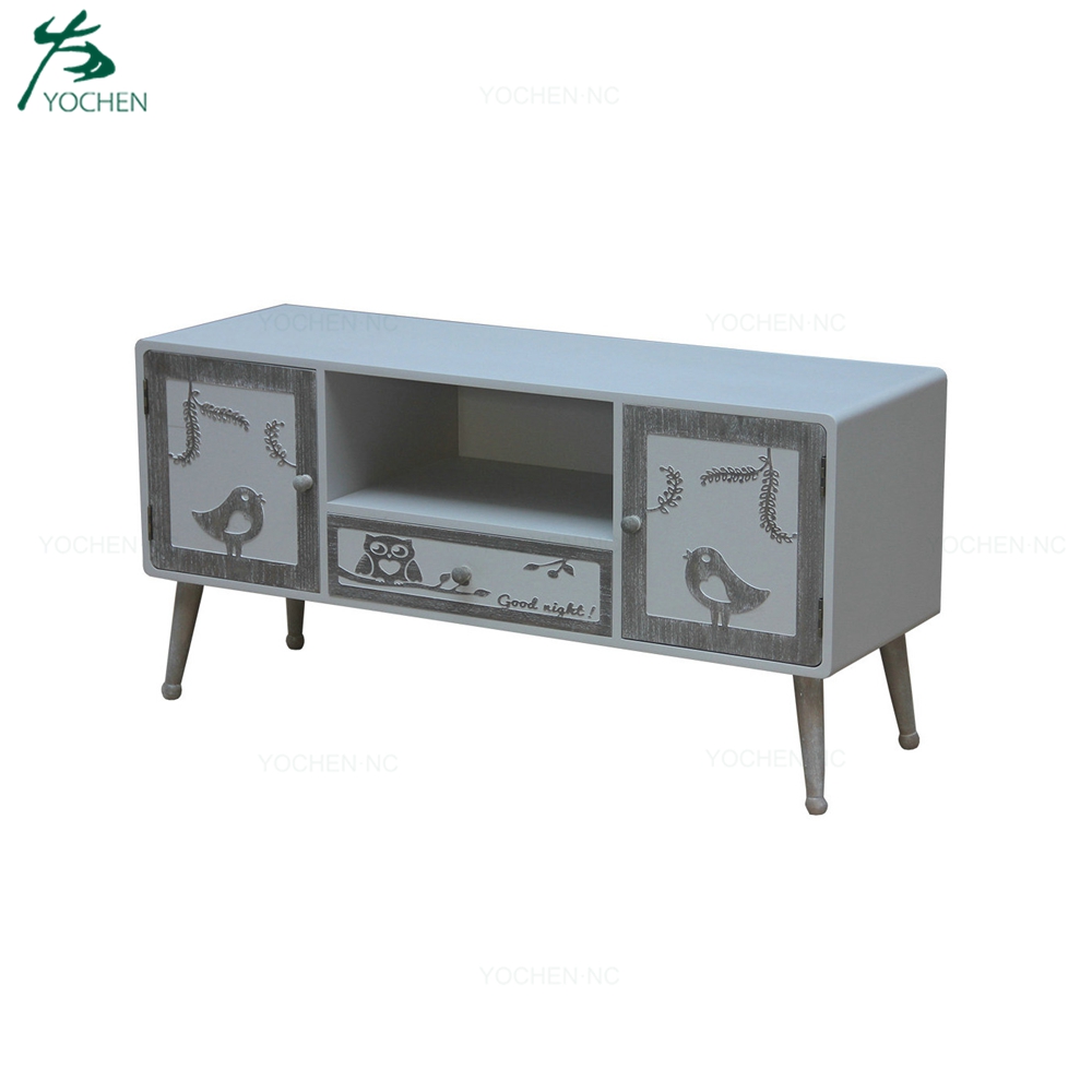 living room hand painting wooden tv stand