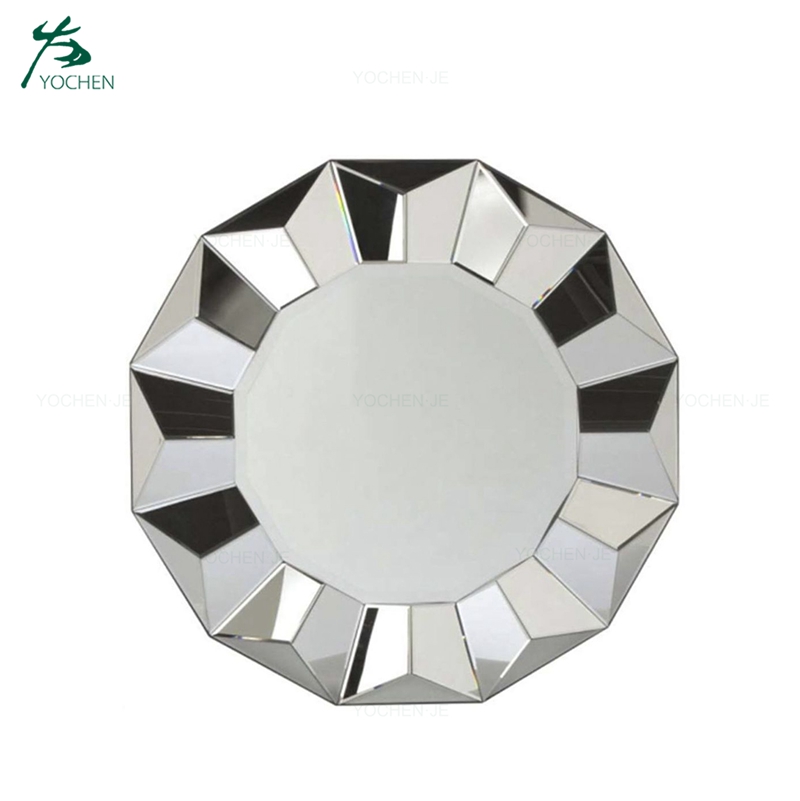 Hexagon decorative metal frame wall mirror for living room