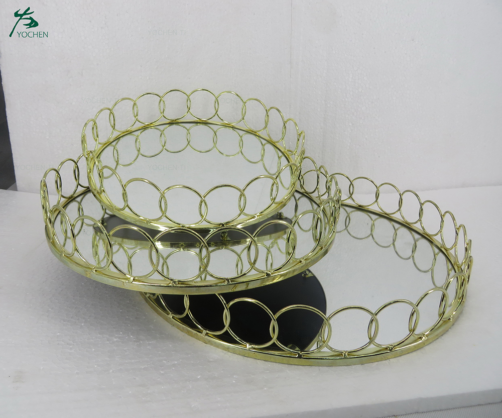 Set of 3 Links Round Trays Design Serving Tray