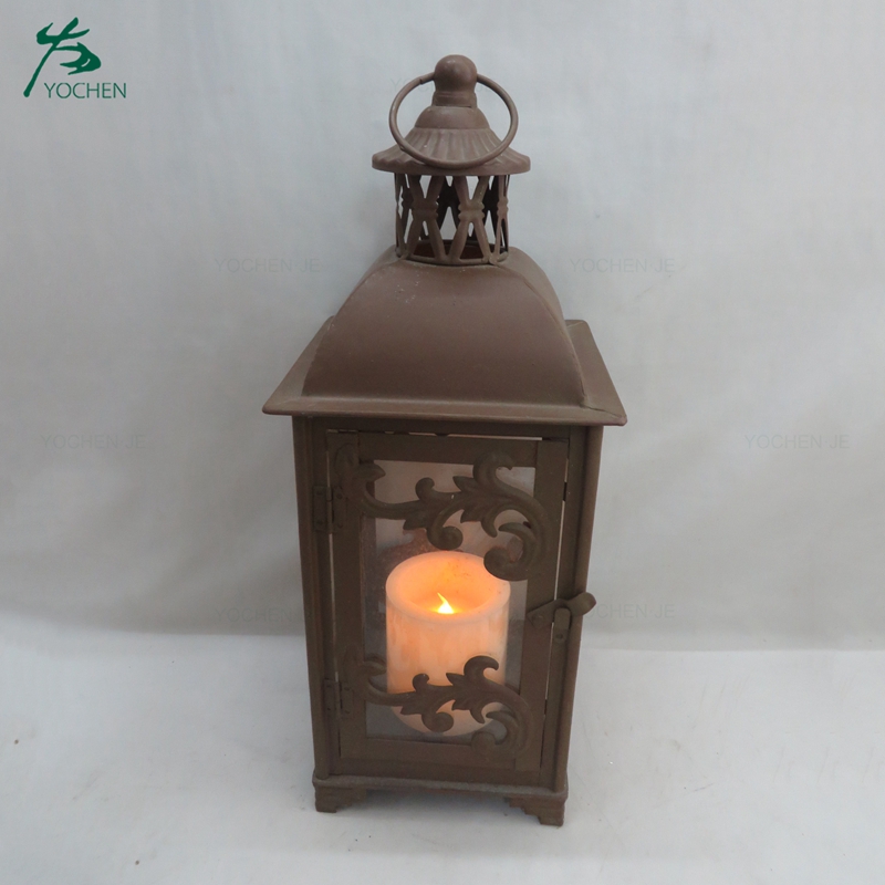 Home interior decorative antique metal white candle holder