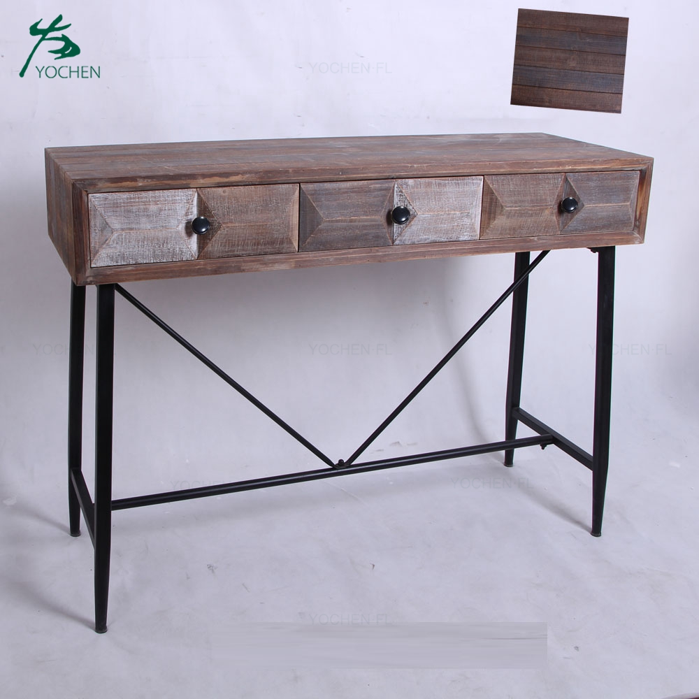 art deco console table industrial American wooden console table