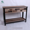 American style living room furniture natural color wood carved console table