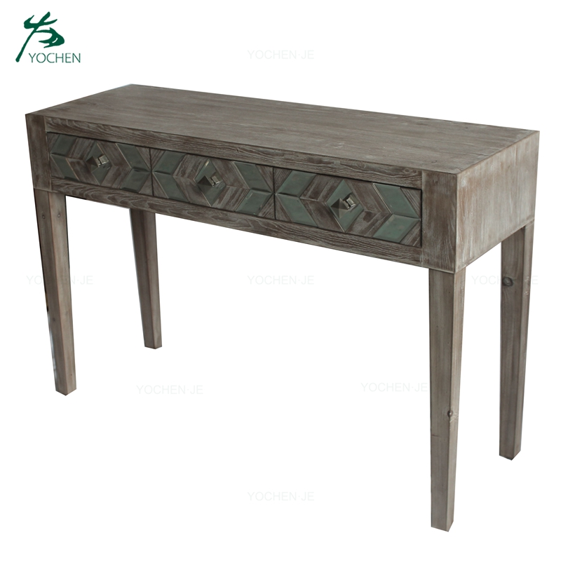 wood mirrored hallway modern console table furniture