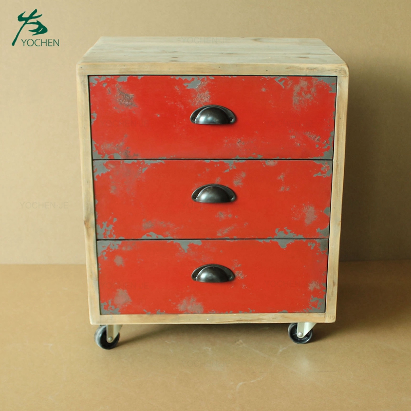 Reclaimed antique wood 5 chest drawer furniture