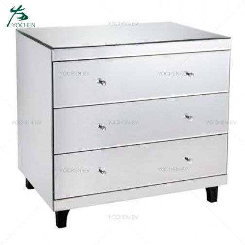 Barcelona style Stainless Steel Leg Mirrored and Chrome Modern Nightstand