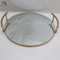 Home use round metal framed mirrored table tray