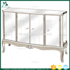 Silver Mirrored Large Cabinet 3 Drawer Mirrored Dresser Sideboard