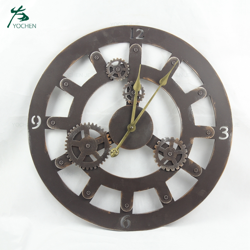 Large Metal Decorative Round Antique Wall Digital Clock