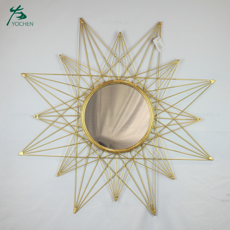 wholesale wall mounted round antique glass star wall mirror decorative