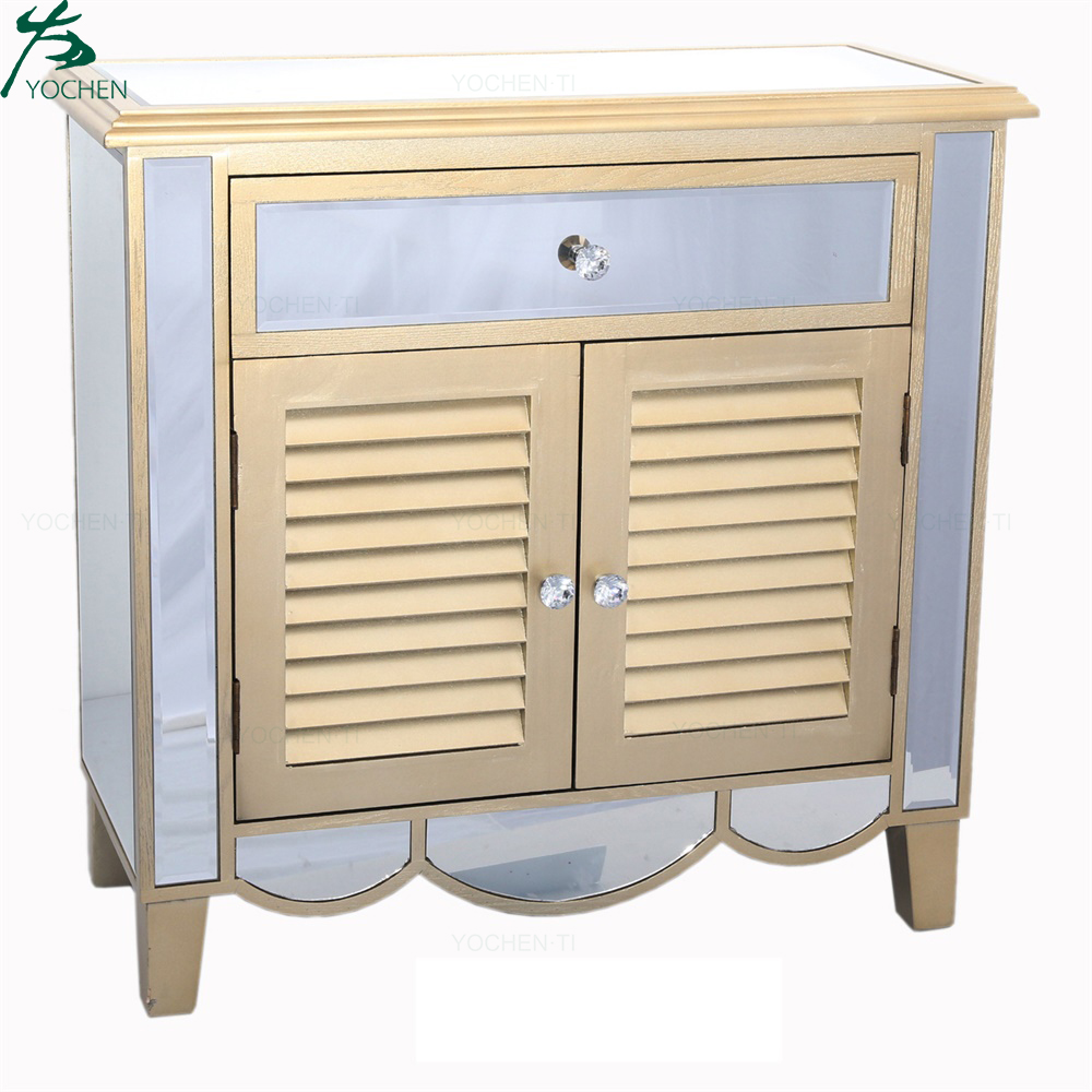 Low MOQ Mirrored Accent Chest 2-Door Accent Cabinet