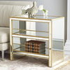 Living room furniture gold leaf mirrored antique console table
