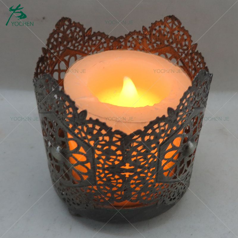 Factory wholesale decorative flower metal branch candle holder