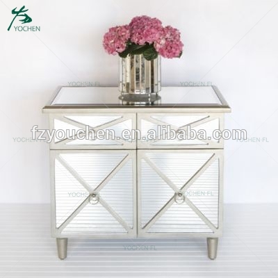 silver mirrored coffee table