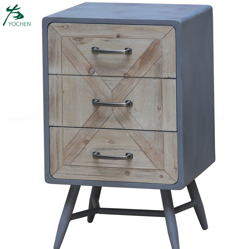 OEM customized low MOQ rustic style solid wood cabinet
