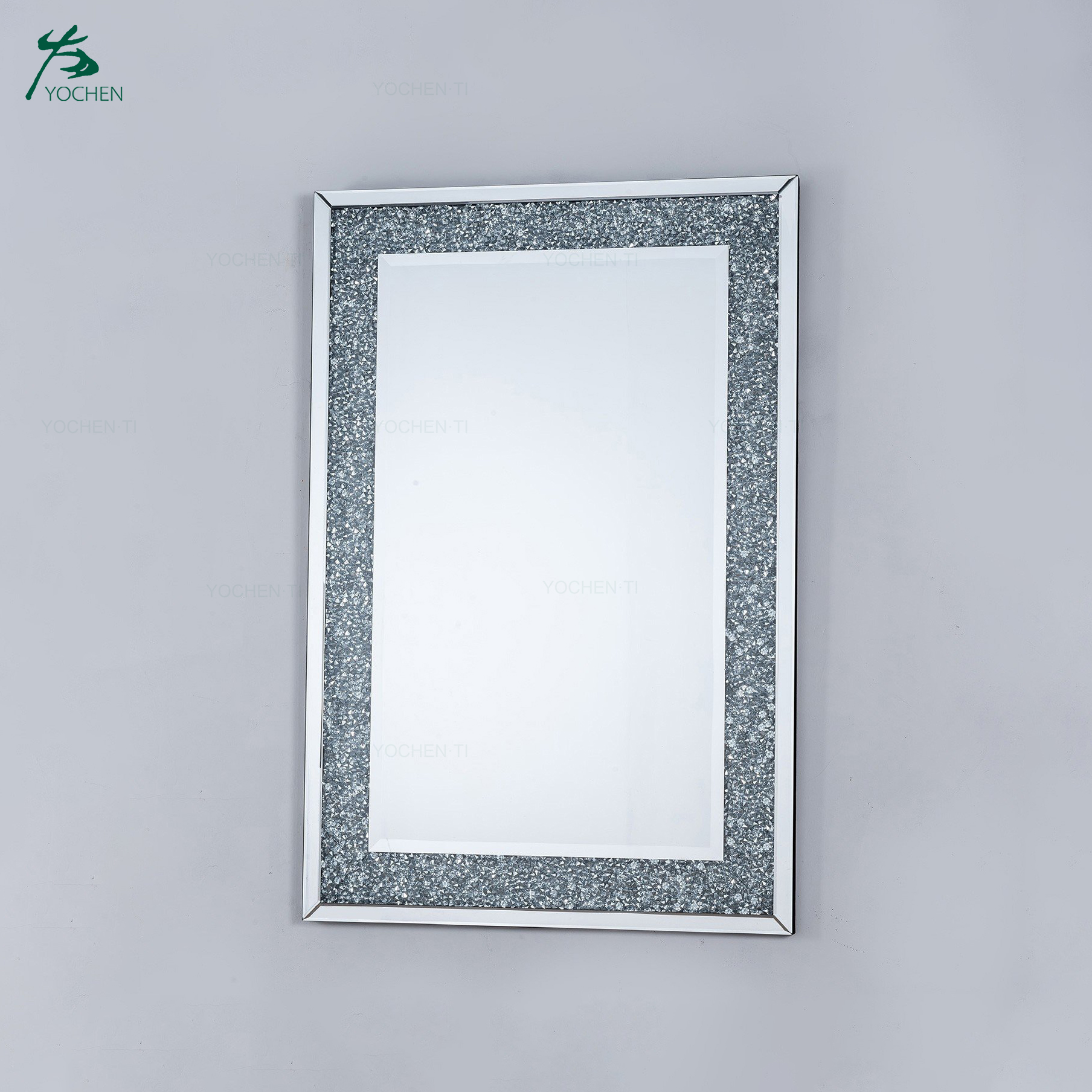 Diamond crush mirrored venetian glass large floor leaner mirror