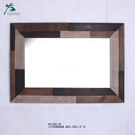 Rustic wooden frame mirror antique wood decorative wall mirror