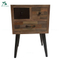 bedroom furniture 2 drawer industrial antique wooden bedside table