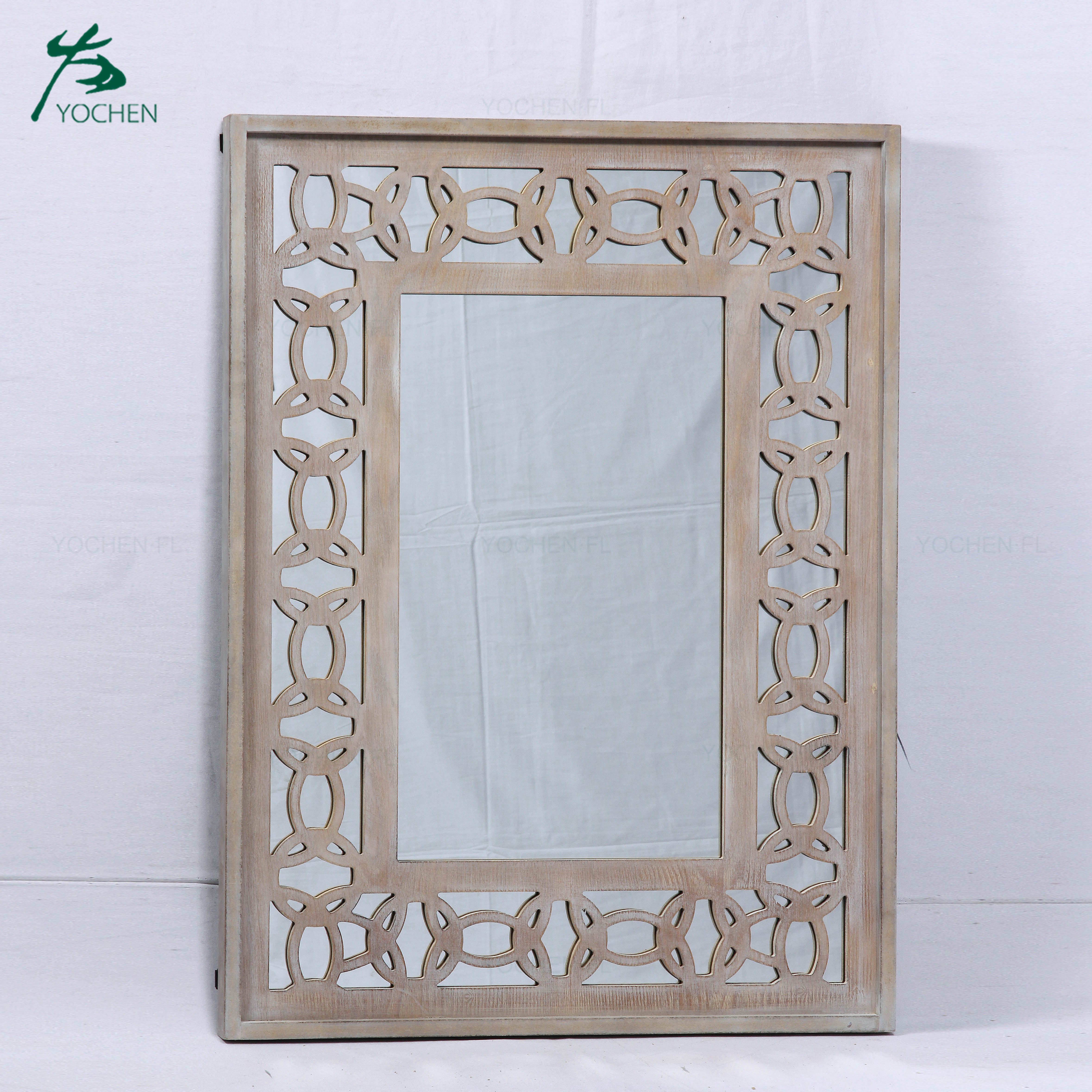 french country home decor living room wood frame wall mirror