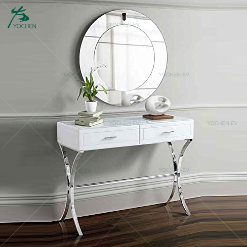 Chrome Shape Stainless Steel Antique Console Table