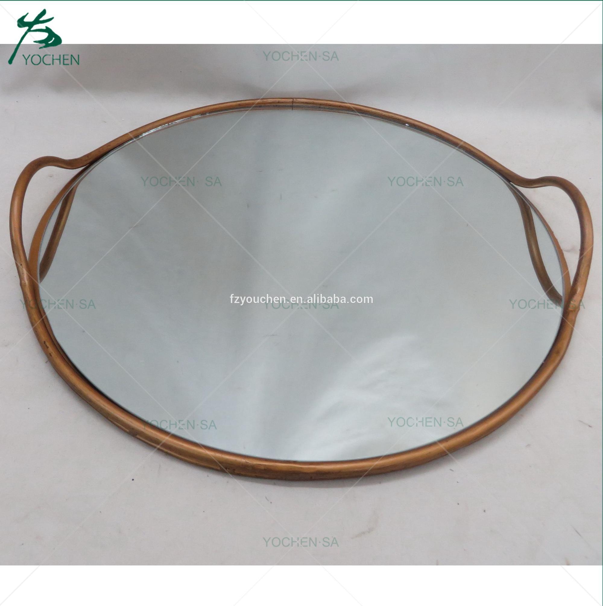 Round Mirror Candle Plate Tray Wedding Decors