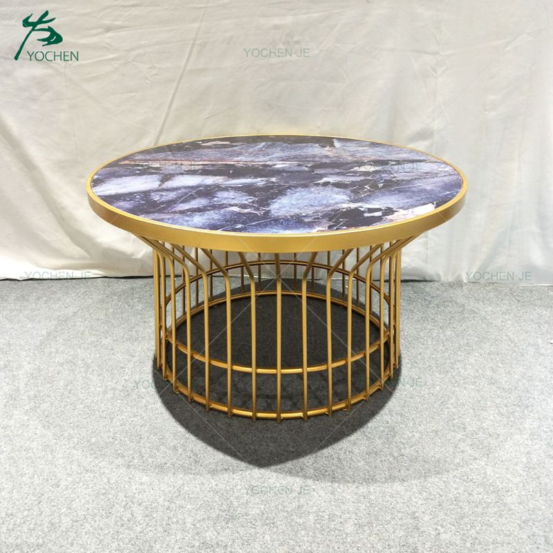 Home furniture round side table modern marble tea table design