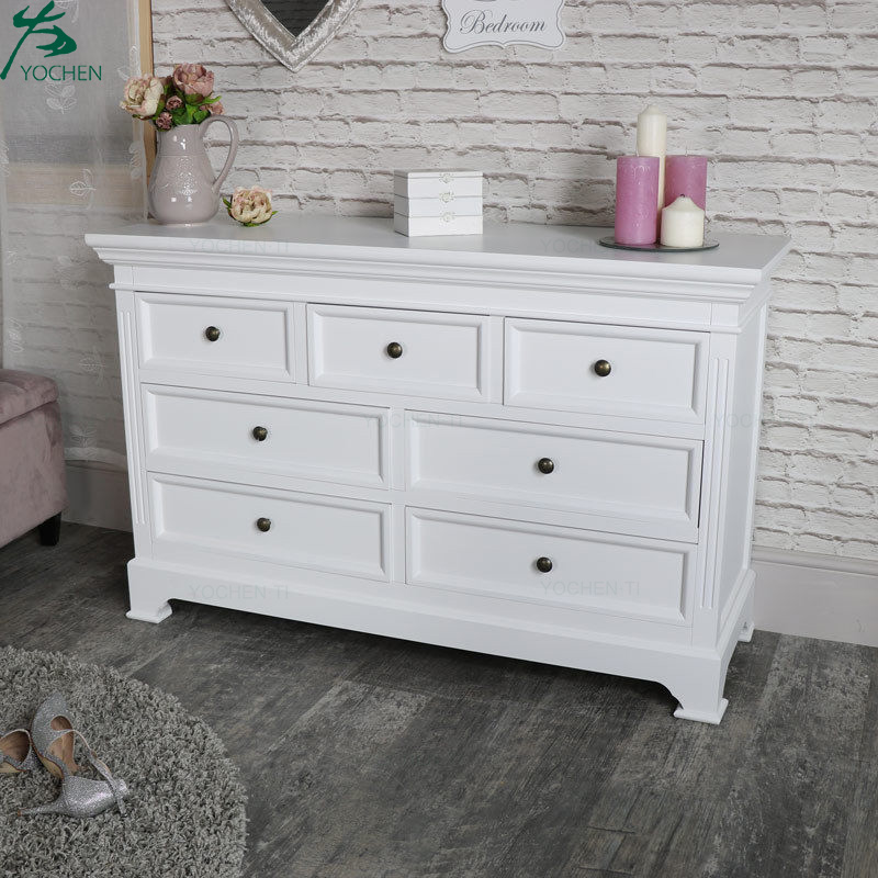 Bedroom furniture decoration soft white finish 3-drawer dresser cabinet medium size