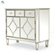 Silver finished mirrored 7 drawer cabinet with faux wood frame