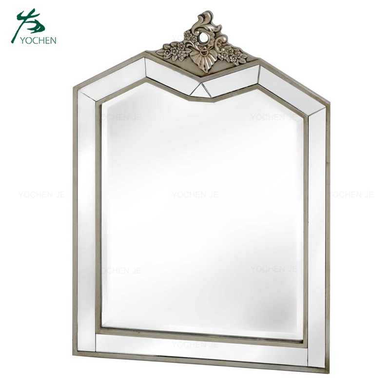 Antique wood frame decorative glass dressing mirror