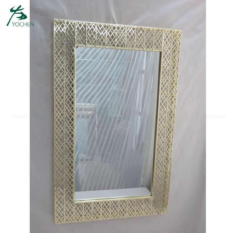 Home decorative rectangle metal and glass wall mirror