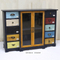 Living Room Antique Multicolor Distressed Wood Storage Cabinet