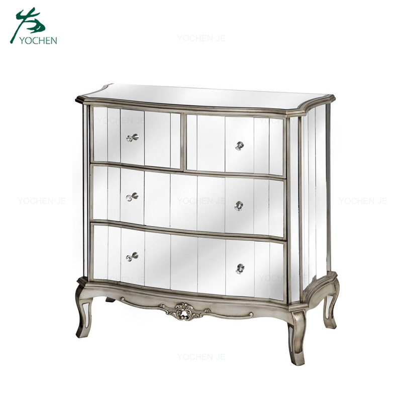 Crushed Diamond Mirrored Cabinet Hallway Cabinet Furniture Chest of Drawers