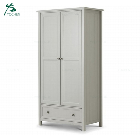 Modern solid wood two door wardrobe bedroom furniture