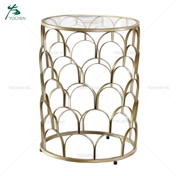 Coffee Table Decorative Gold Metal Round Side Table