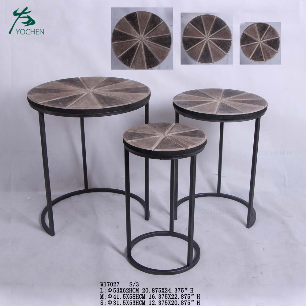 Modern coffee side table wood nesting tables