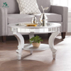 Silver Wood Coffee Tables Round Mirrored Coffee Table