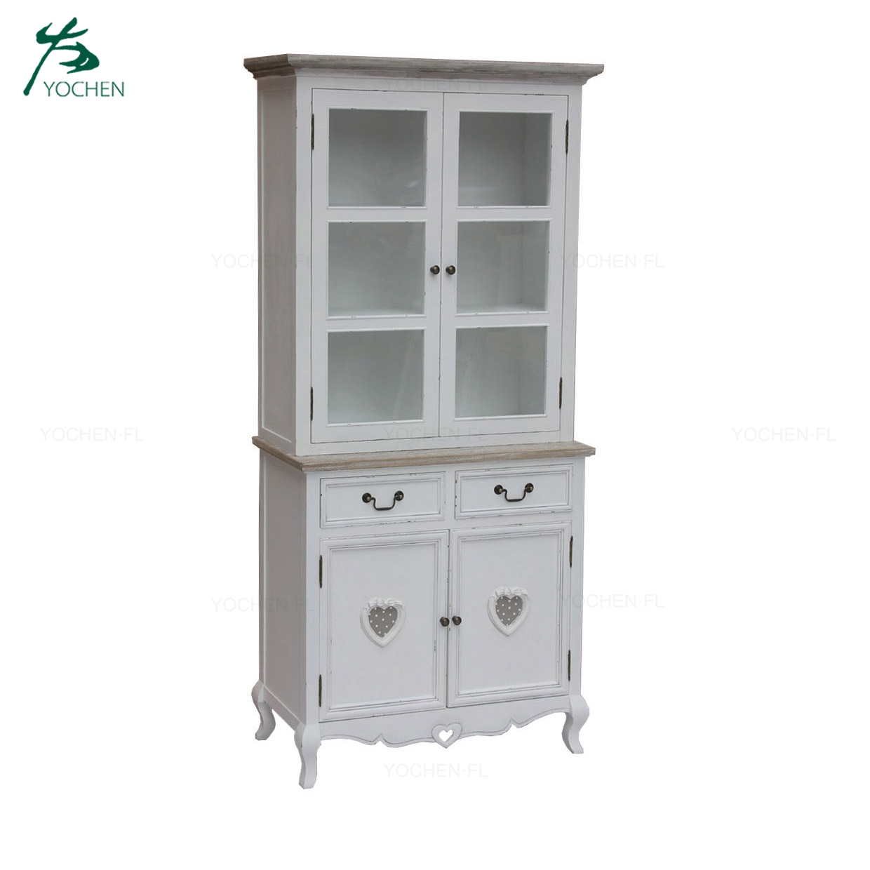 European style living room display tall cabinet with drawer