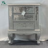 noble silver hand painted wooden mirrored nightstand furniture